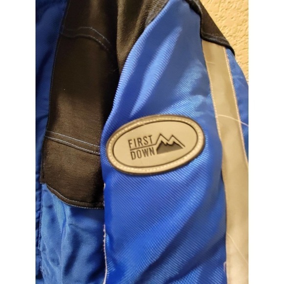 First Down Mens Techno streetwear Coat Size Large Blue & Grey Size 20 - Picture 2 of 9